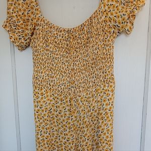 Yellow short sleeve jumpsuit